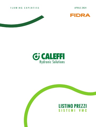 caleffi - listino sistemi vmc 2024